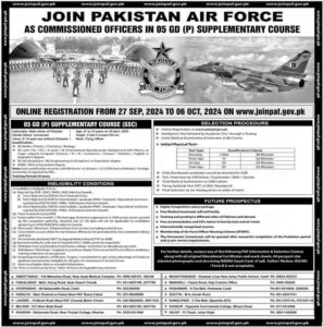 Pakistan Air Force GD Pilot Jobs 2024 Advertisement 