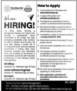 Latest Jobs in Urban Unit Jobs 2024