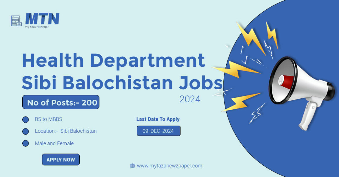 Health Department Sibi Division Jobs 2024  Advertisement / Apply Online