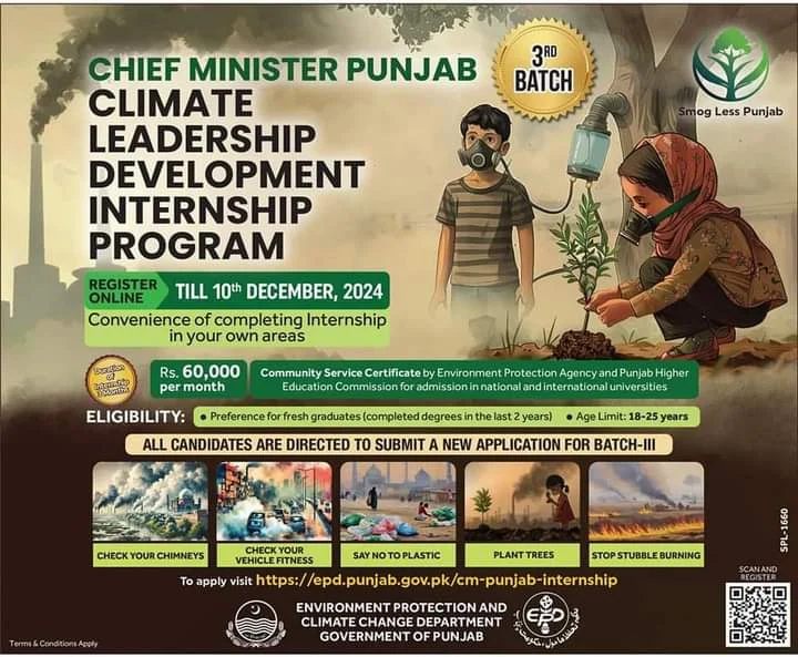 Chief Minister Punjab Climate Leadership Development Internship Program 2024- Apply Now